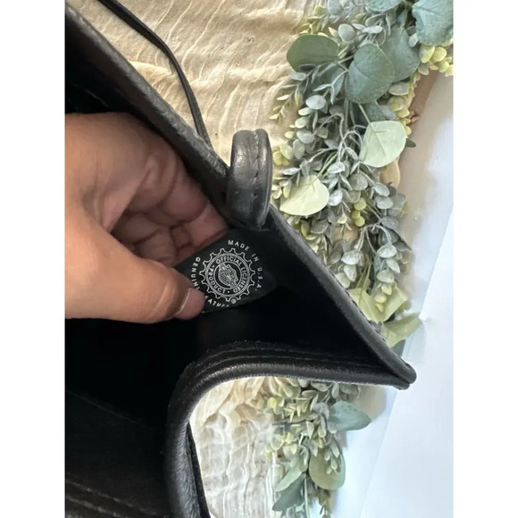 Vtg HARLEY DAVIDSON BLACK GENUINE LEATHER EMBROIDERED SHOULDER BAG STRUCTURED - Picture 11 of 11